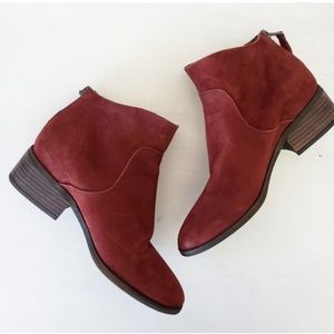 Burgudy Lucky Brand basel sued booties